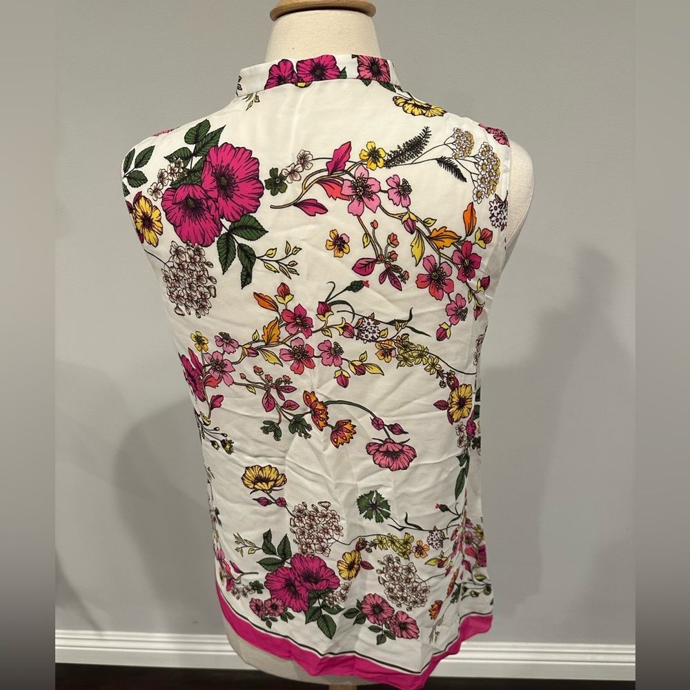 Elie Tahari Wylie Floral Sleeveless Blouse Top Size Women's Medium - Picture 4 of 11